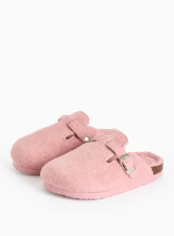 Pink Felt Fleece Lined Clogs 10-11 Infant