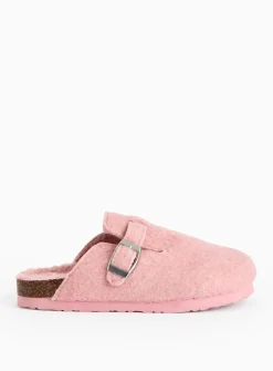 Pink Felt Fleece Lined Clogs 10-11 Infant
