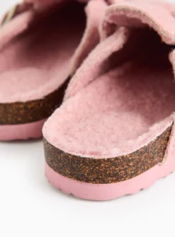 Pink Felt Fleece Lined Clogs 10-11 Infant