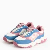 Pink Floral Denim Retro Chunky Trainers 11 Infant