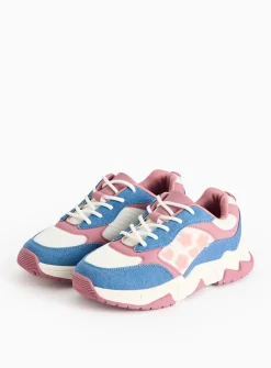Pink Floral Denim Retro Chunky Trainers 11 Infant