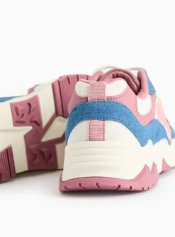 Pink Floral Denim Retro Chunky Trainers 11 Infant