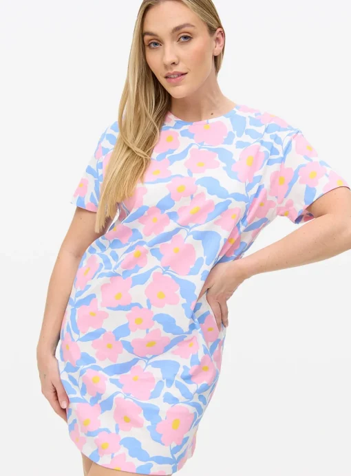Pink Floral Print Nightdress L
