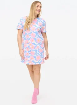 Pink Floral Print Nightdress L