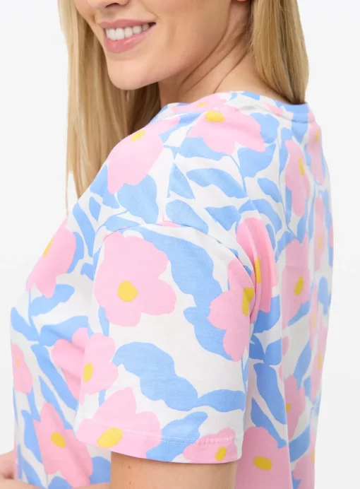 Pink Floral Print Nightdress L