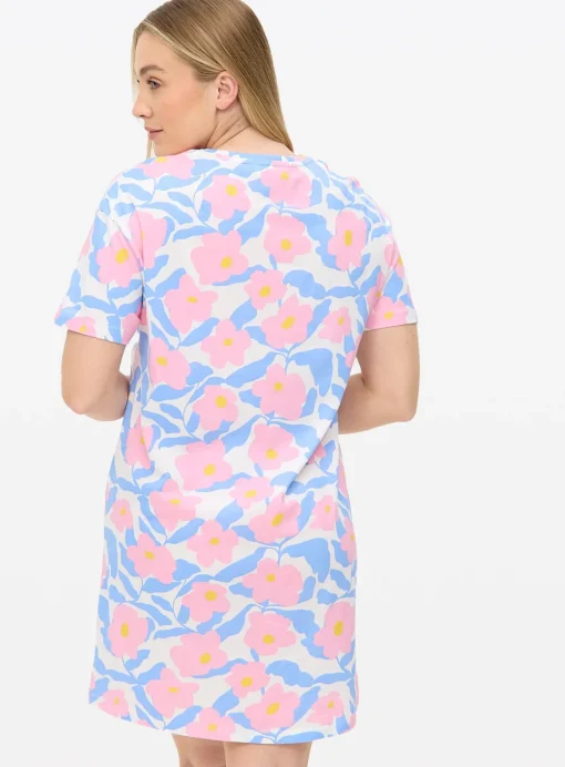 Pink Floral Print Nightdress L