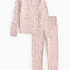 Pink Floral Ribbed Pyjamas 1-2 years