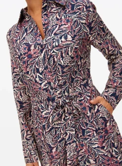 Pink Floral Tie-Waist Midaxi Shirt Dress 12R
