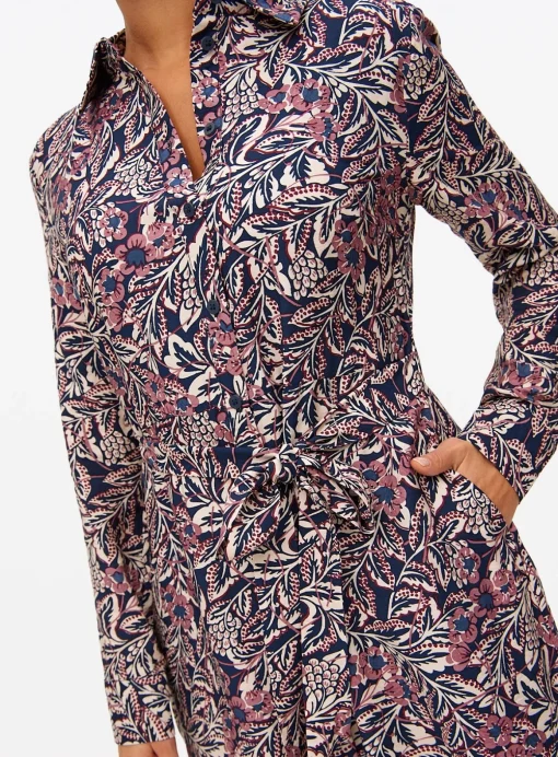 Pink Floral Tie-Waist Midaxi Shirt Dress 12R