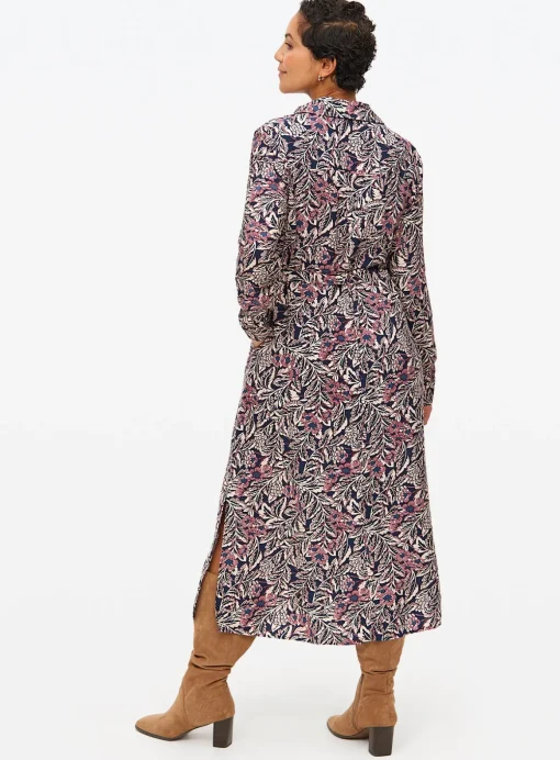 Pink Floral Tie-Waist Midaxi Shirt Dress 12R