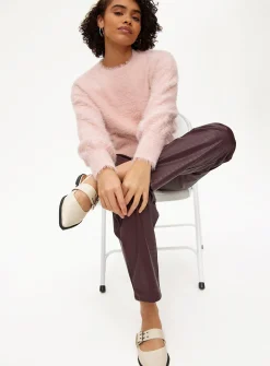 Pink Fluffy Crew Neck Jumper 24