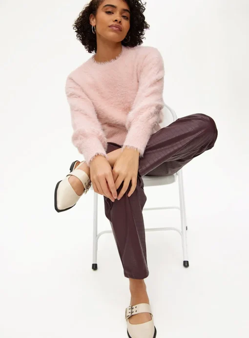Pink Fluffy Crew Neck Jumper 24