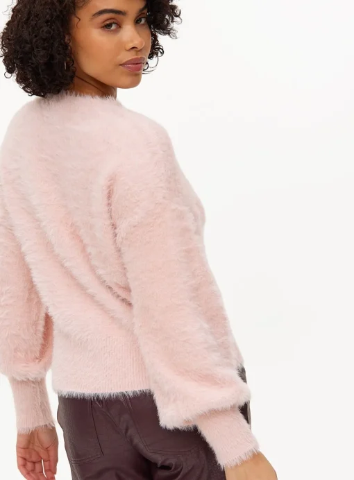 Pink Fluffy Crew Neck Jumper 24