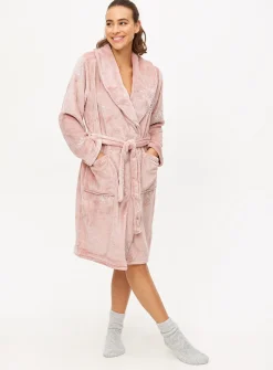 Pink Foil Sun & Moon Fleece Dressing Gown XL