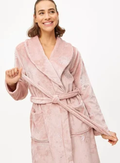 Pink Foil Sun & Moon Fleece Dressing Gown XL