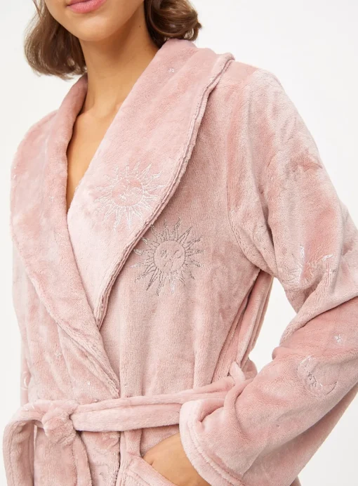 Pink Foil Sun & Moon Fleece Dressing Gown XL