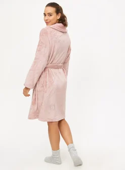 Pink Foil Sun & Moon Fleece Dressing Gown XL