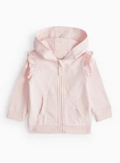 Pink Frill Zip Through Hoodie 12-18 months