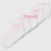 Pink Gingham Socks 5 Pack 6-8.5