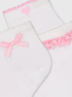 Pink Gingham Socks 5 Pack 6-8.5