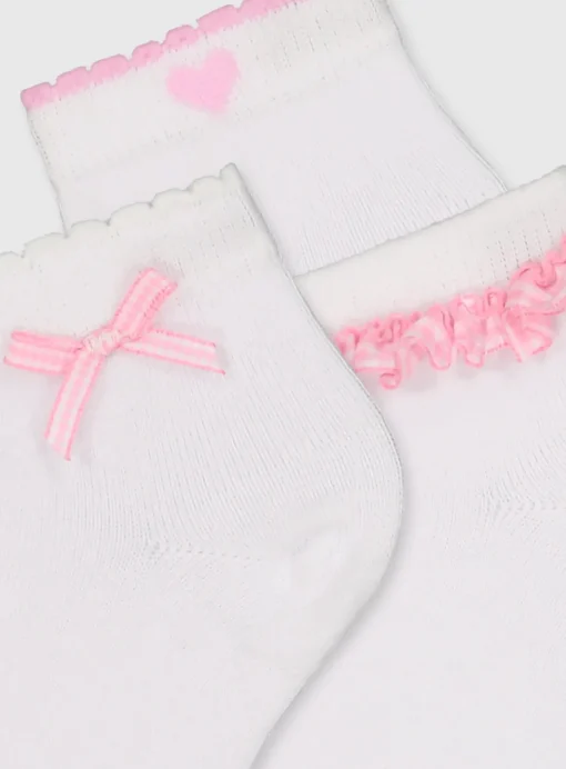Pink Gingham Socks 5 Pack 6-8.5