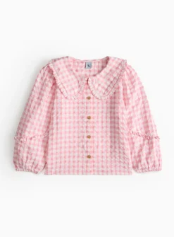 Pink Gingham Woven Blouse 11 years