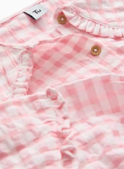 Pink Gingham Woven Blouse 11 years