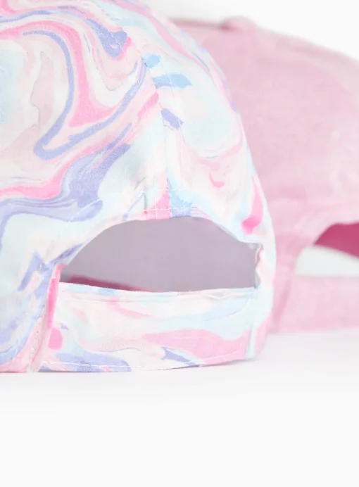 Pink Glitter & Tie Dye Caps 2 Pack 3-5 years