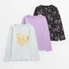 Pink, Grey & Black Lunar T-Shirts 3 Pack 5 years