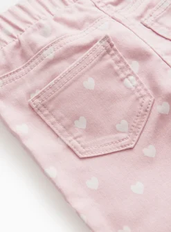 Pink Heart Print Jeggings 5-6 years