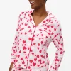 Pink Heart Print Traditional Pyjamas S