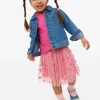 Pink Heart Print Tutu Skirt 3-4 years