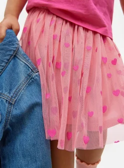 Pink Heart Print Tutu Skirt 3-4 years