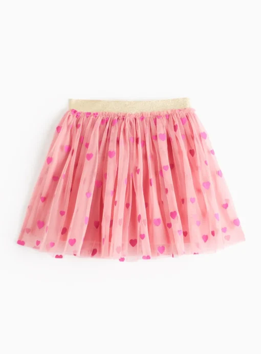 Pink Heart Print Tutu Skirt 3-4 years