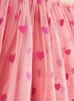 Pink Heart Print Tutu Skirt 3-4 years