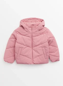 Pink Hooded Puffer Coat 13-14 years