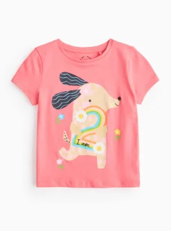 Pink I Am 2 Age Print T-Shirt 1-2 years