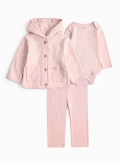 Pink Jacket & Leggings 3 Piece Set 9-12 months