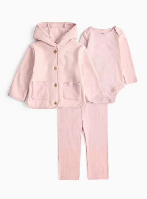 Pink Jacket & Leggings 3 Piece Set 9-12 months