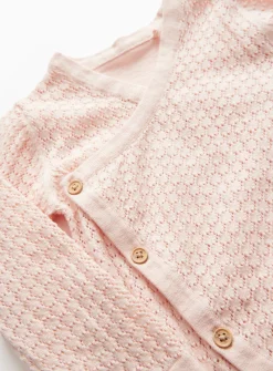 Pink Knitted Romper Set & Hat 3-6 months