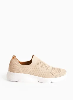 Pink Knitted Slip On Trainers 3