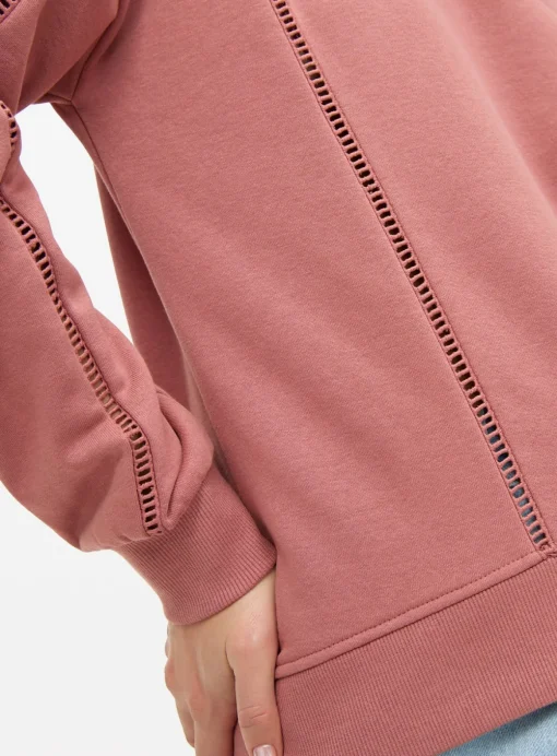 Pink Ladder Stitch Crew Sweatshirt L