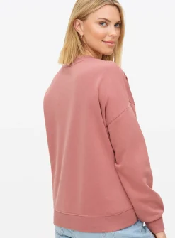 Pink Ladder Stitch Crew Sweatshirt L