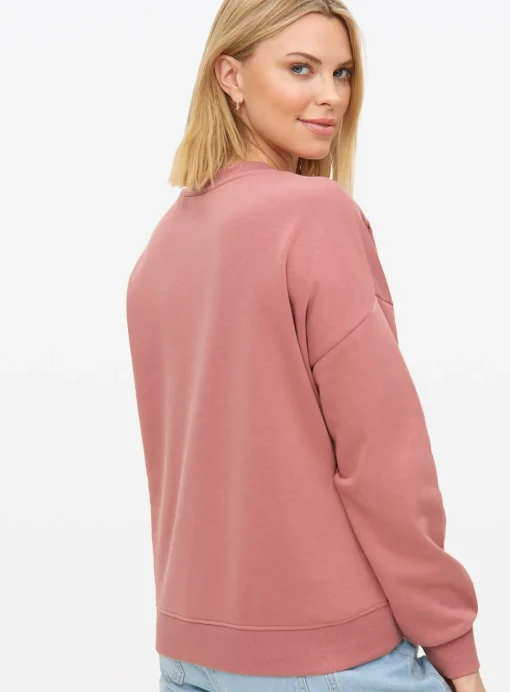 Pink Ladder Stitch Crew Sweatshirt L