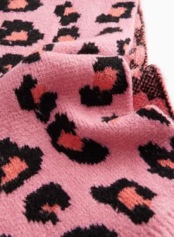 Pink Leopard Hat, Scarf & Gloves Set 10-13 years