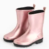 Pink Metallic Pearlised Rubber Wellies 9 Infant