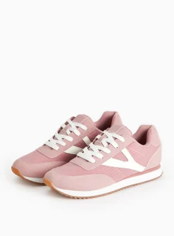 Pink Panel Retro Style Trainers 8