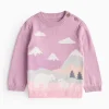 Pink Polar Bear Scene Knitted Jumper Up to 3 mths