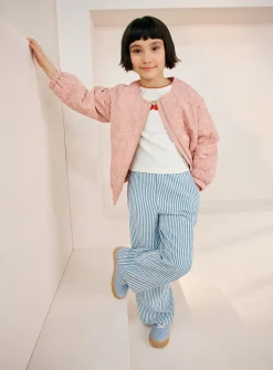 Pink Quilted Embroidered Jacket 5-6 years