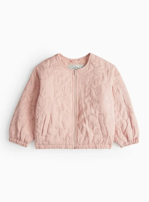 Pink Quilted Embroidered Jacket 5-6 years